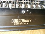 Shoebox Burroughs Calculator, front logo