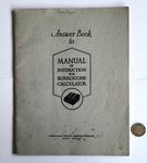 Answer Book to Manual of Instruction for Burroughs Calculator, front cover