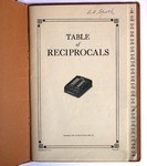 Table of reciprocals, title page