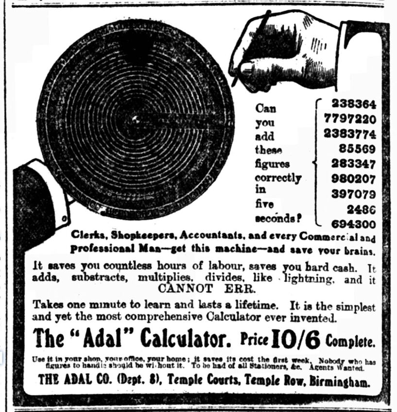 Adall Calculator Handheld Adall Calculator - Jaap's Mechanical Calculators Page