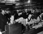 Queen Elizabeth visiting Burroughs factory in Strathleven