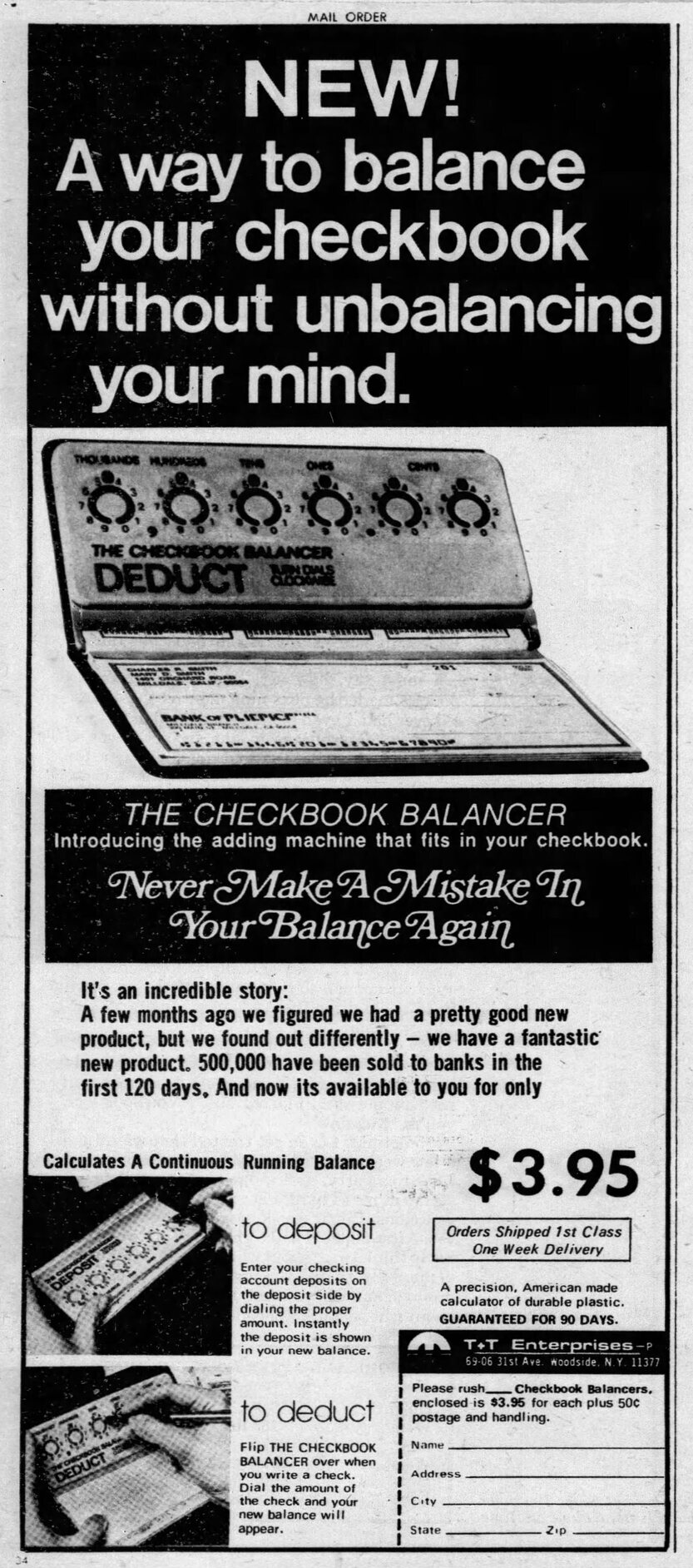 Checkbook Balancer - Jaap's Mechanical Calculators Page
