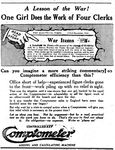 1918-11-22 Evening Post (NZ), One Girl Does the Work of Four Clerks