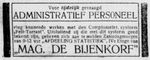 1922-12-22 De Telegraaf, Comptometer operator wanted at De Bijenkorf