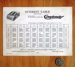 Interest Table card, front