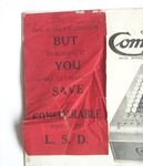 'But You Save Considerable L.S.D.' leaflet, attached flap
