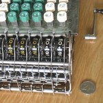 Comptometer Model J, Register internals close up