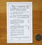 Easy Instructions for the Comptometer 1915, card, front