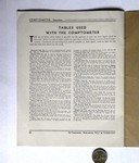 Easy Instructions for the Comptometer 1930, table list