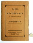 Table of reciprocals, cover
