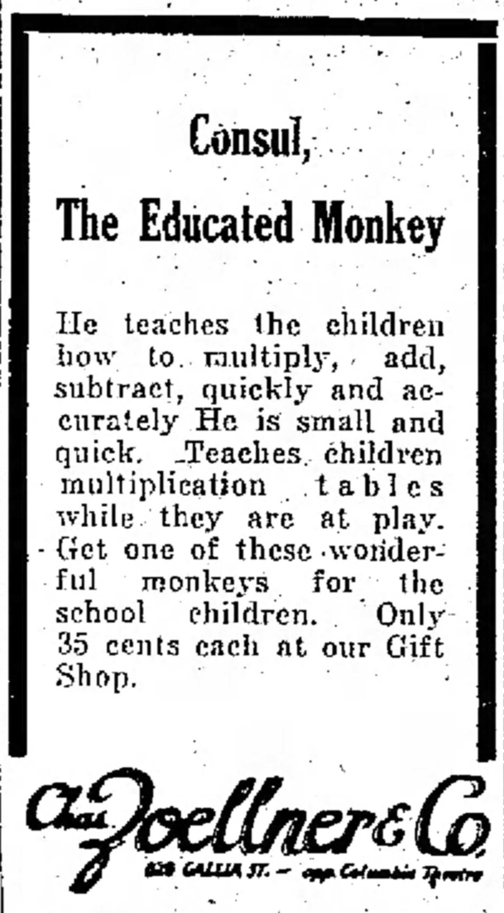 Consul, The Educated Monkey - Jaap's Mechanical Calculators Page