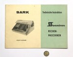 Technische Instruktion Soemtron Rechenmaschinen SARK