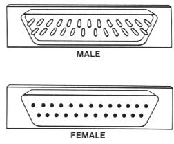 RS232 Male and Female Connectors